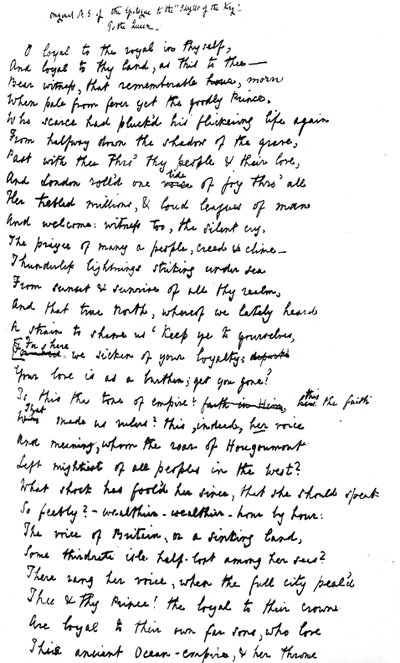 Origineel manuscript van de Epiloog van 