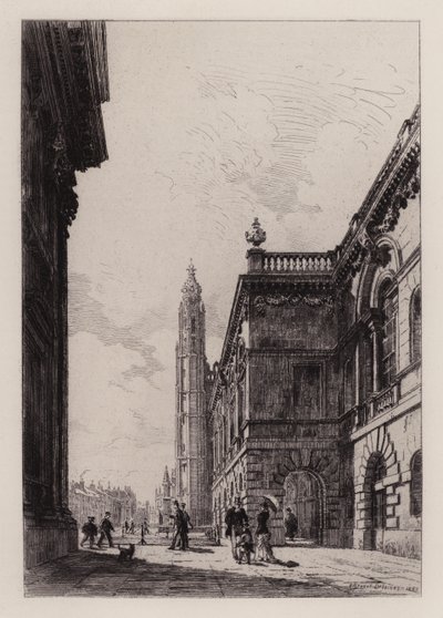 Cambridge: Het Senaatshuis en de Universiteitsbibliotheek door Alfred Louis Brunet Debaines