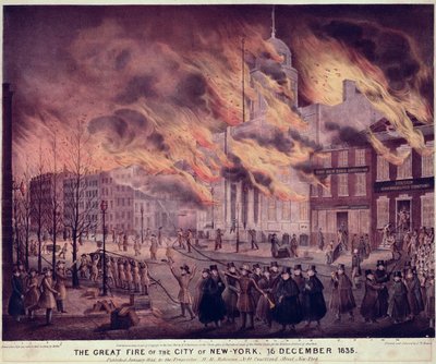 De Grote Brand van New York, 1835 door Alfred M. Hoffy
