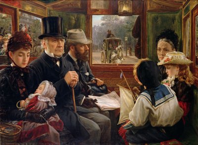 Een busrit naar Piccadilly Circus, Mr Gladstone reist met gewone passagiers door Alfred Morgan