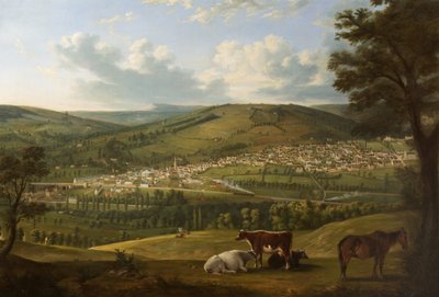 Stroud vanaf nabij Rodborough Fort, Gloucestershire door Alfred Newland Smith