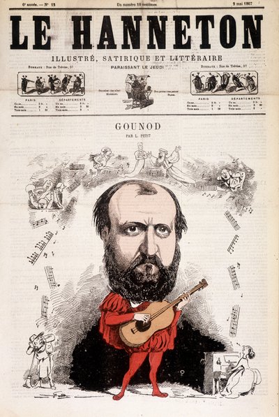 De mei 1867 chabiner. Cartoon door Charles Gounod (1818 - 1893), Franse componist. door alfred le Petit door Alfred Petit