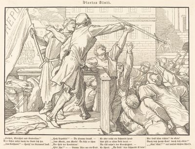 Auch ein Todtentanz IV door Alfred Rethel