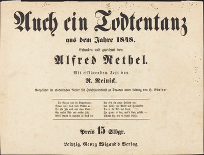 Ook een Dodendans: Titelpagina door Alfred Rethel