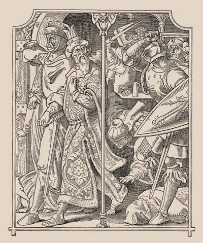 Die Nibelungen. Etzel en Kriemhild, 1840-1841 door Alfred Rethel