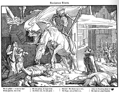 Totentanz 1848: Dood als een republikeinse held door Alfred Rethel
