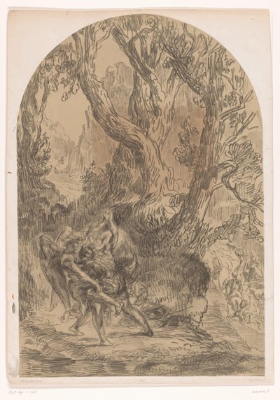 Jacob worstelt met de engel door Alfred Robaut