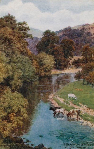 Een bocht in de Wharfe bij Bolton Abbey door Alfred Robert Quinton