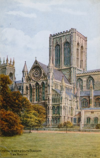 Centrale Toren en Zuid Transept, York Minster door Alfred Robert Quinton