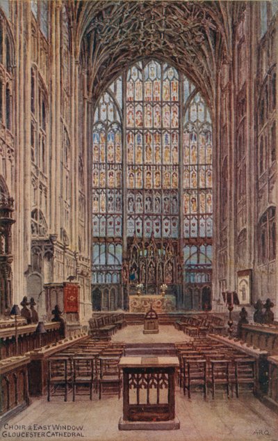 Koor en oostelijk raam, Gloucester Cathedral door Alfred Robert Quinton