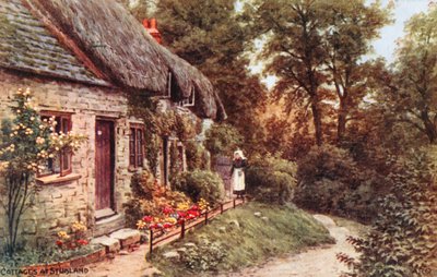 Huisjes in Studland door Alfred Robert Quinton