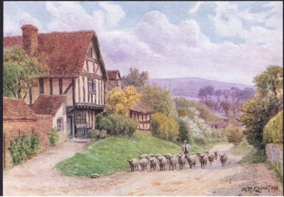 Cropthorne, nabij Evesham, Worcester, uit The Cottages and the Village Life of Rural England gepubliceerd door Dent & Sons Limited door Alfred Robert Quinton