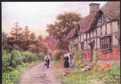 Avond, Elmley Castle, Worcester, uit The Cottages and the Village Life of Rural England gepubliceerd door Dent & Sons Limited door Alfred Robert Quinton
