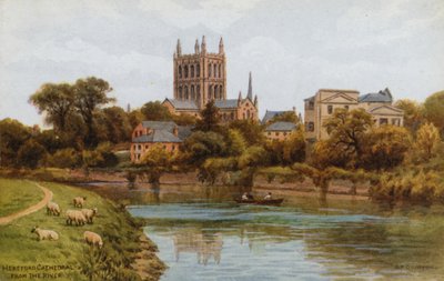 Hereford Cathedral, vanaf de rivier door Alfred Robert Quinton