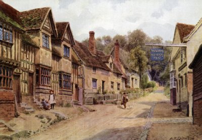 Huizen voorheen bewoond door wevers, Kersey, Suffolk door Alfred Robert Quinton