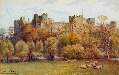 Kasteel Ludlow vanaf de weiden door Alfred Robert Quinton