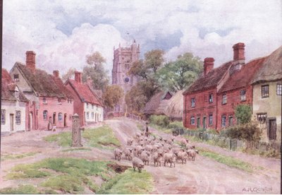 Monks Eleigh, Suffolk, uit The Cottages and the Village Life of Rural England gepubliceerd door Dent & Sons Limited door Alfred Robert Quinton