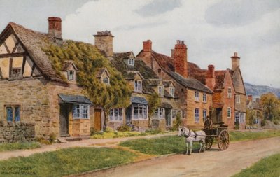 Oude Huisjes, Broadway, Worcs door Alfred Robert Quinton
