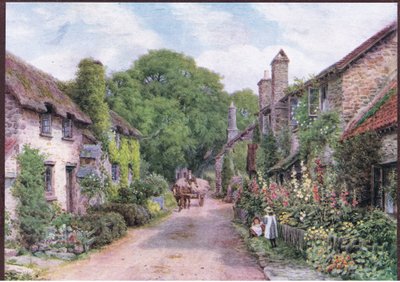 Rossington, nabij Porlock, Somerset, uit The Cottages and the Village Life of Rural England uitgegeven door Dent & Sons Limited door Alfred Robert Quinton