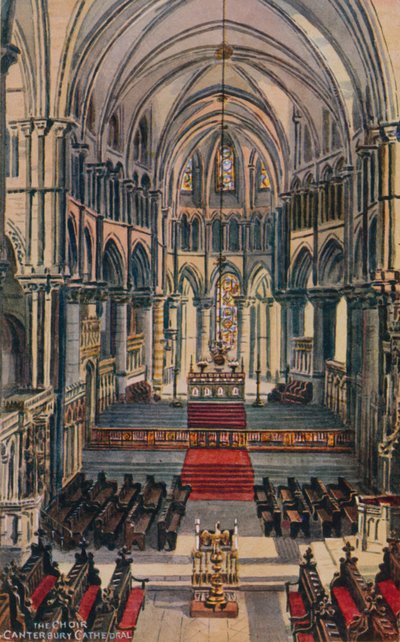 Het koor van de kathedraal van Canterbury door Alfred Robert Quinton