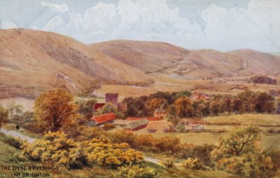 De dijk en Poynings bij Brighton door Alfred Robert Quinton