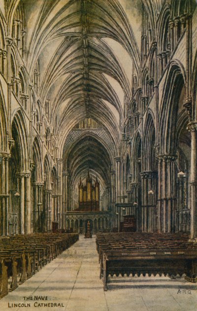 Het schip, Lincoln Cathedral door Alfred Robert Quinton