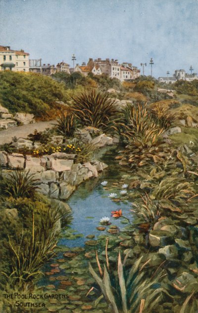 Het zwembad, Rots Tuinen, Southsea door Alfred Robert Quinton