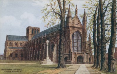 Winchester Cathedral, vanuit het noordwesten door Alfred Robert Quinton