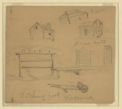 Paardenpaal, Virginia door Alfred Rudolph Waud