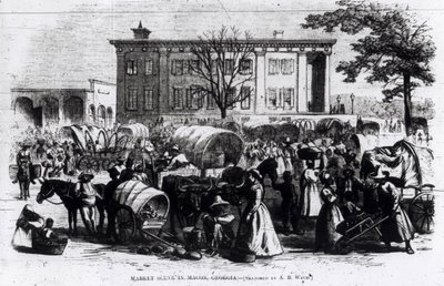 Marktscène in Macon, Georgia, uit 