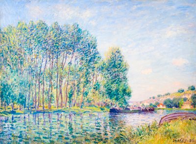 Een bocht in de Loing bij Moret door Alfred Sisley