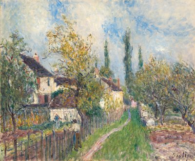 Frans: Un sentier aux Sablons Een pad bij Les Sablons door Alfred Sisley