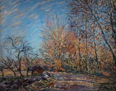 Aan de rand van het bos in Fontainebleau door Alfred Sisley