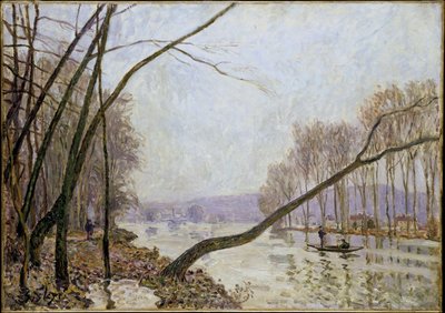 Oever van de Seine in de herfst door Alfred Sisley