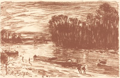 Oevers van de Loing bij Saint-Mammès door Alfred Sisley