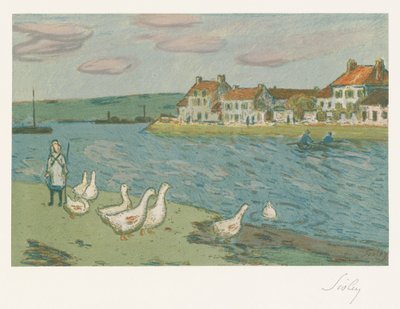 Oevers van de rivier Les Bords de rivière, 1897 door Alfred Sisley