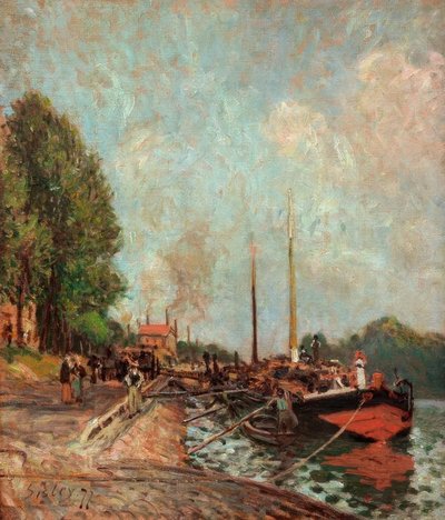 Boot in Billancourt door Alfred Sisley