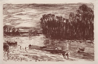 Oevers van de Loing, nabij Saint-Mammès door Alfred Sisley