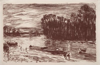 Bords du Loing, nabij Saint-Mammès, 1896 door Alfred Sisley
