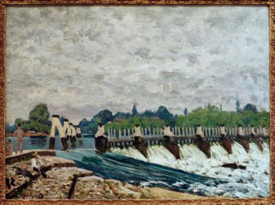 De Sluis in Molesey bij Hampton Court door Alfred Sisley