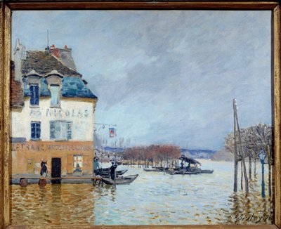 Overstroming, Port Marly door Alfred Sisley