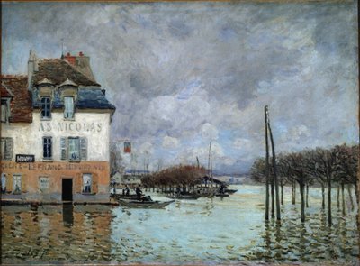 Overstroming in Port-Marly door Alfred Sisley