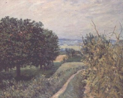 In de Wijngaarden bij Louveciennes door Alfred Sisley