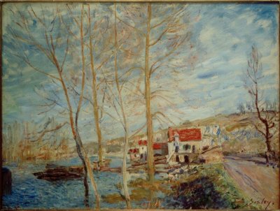 De overstroming in Moret door Alfred Sisley