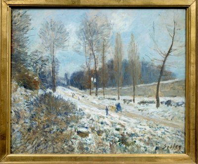 La côte du Coeur-Volant à Marly onder de sneeuw door Alfred Sisley