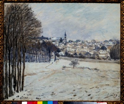 De sneeuw in Marly door Alfred Sisley