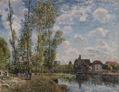 Moret, Uitzicht op de Loing, Middag in Mei door Alfred Sisley