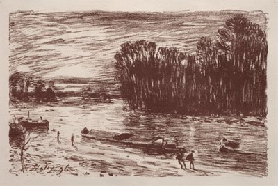 Aan de oevers van de Loing door Alfred Sisley
