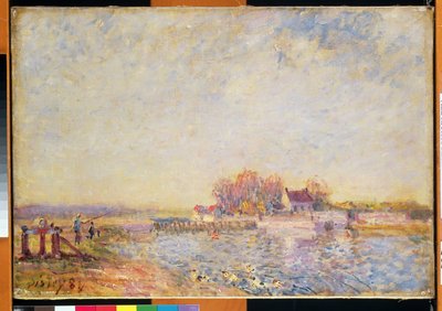 Rivierscène met eenden, 1881 door Alfred Sisley