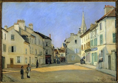Rue de la Chaussee in Argenteuil of Plein in Argenteuil door Alfred Sisley